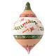 Pallina con fasce in terracotta 100 mm decori rosa s1