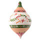 Bola de Natal com faixas em terracota 100 mm decoro cor-de-rosa s1