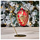 Adorno Árbol de Navidad forma huevo vidrio soplado rojo y oro 130 mm s2