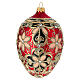 Christmas bauble red egg shaped 130 mm gold red and black s3