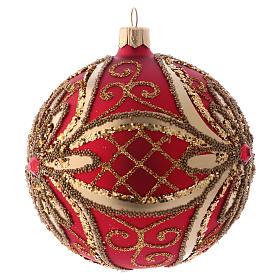 Red and gold Christmas ball 100 mm