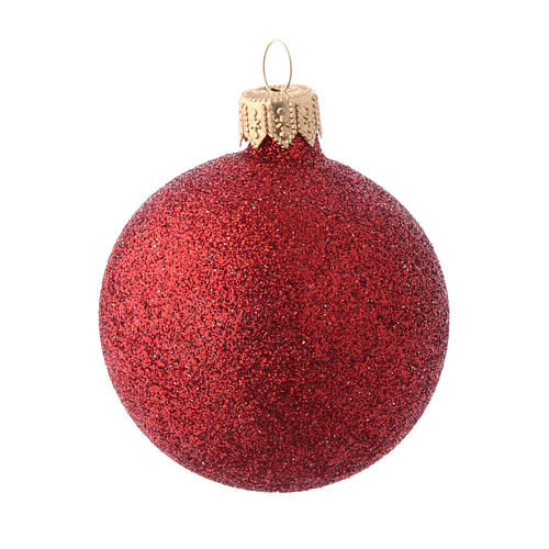 Palline vetro rosse 60 mm scatola 12 pz assortiti 2