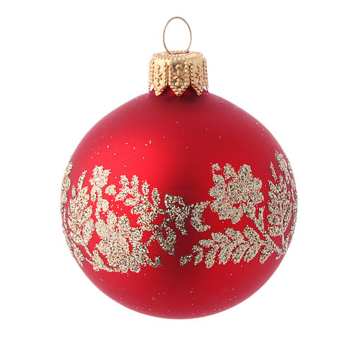 Palline vetro rosse 60 mm scatola 12 pz assortiti 3