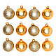 Weihnachtskugeln aus Glas 12er-Set 2-fach sortiert Grundton Gold 60 mm s1