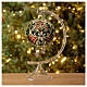 Weihnachtsbaumkugel aus Glas Grundton Rot mit schwarzen und goldenen floralen Motiven 100 mm s3