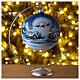 Weihnachtsbaumkugel aus Glas Grundton Blau Motiv Weihnachtsmann im Schlitten 150 mm s2