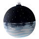 Weihnachtsbaumkugel aus mundgeblasenem Glas Grundton Blau Motiv Weihnachtsmann im Schlitten 150 mm s5