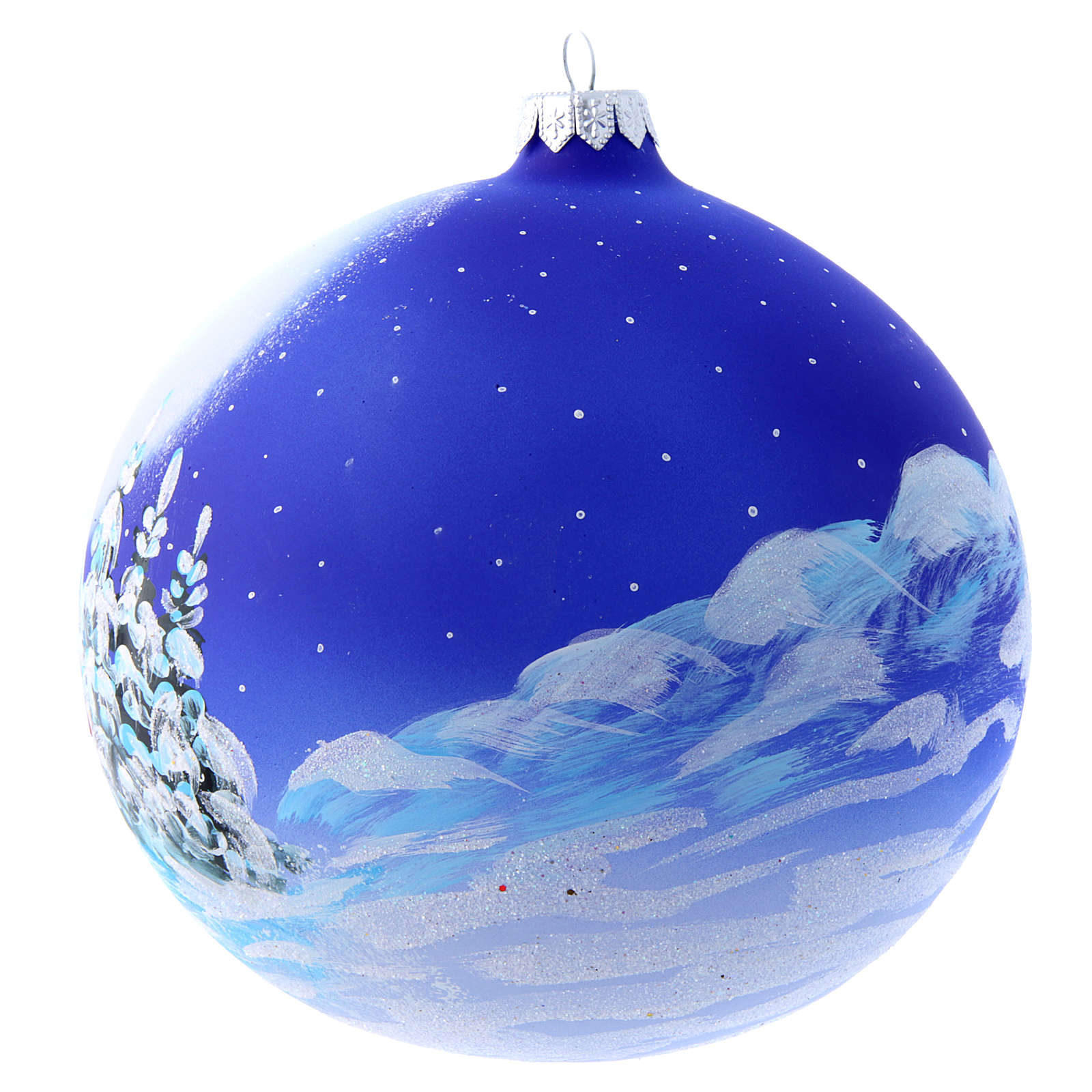 Blown glass Christmas tree ball with Father Christmas on | online sales ...