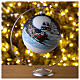 Blown glass Christmas tree ball with Father Christmas on sledge 150 mm s2