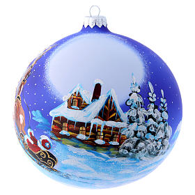 Bolas de Natal: Bola vidro soprado Pai Natal no trenó 150 mm