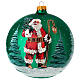 Bola Árbol de Navidad vidrio soplado verde Papá Noel decoupage 150 mm s1