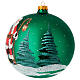 Bola em vidro verde com Pai Natal decoupagem 150 mm s3