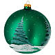 Bola em vidro verde com Pai Natal decoupagem 150 mm s4