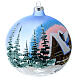 Transparent glass ball with painted and decoupage decorations 150 mm s3