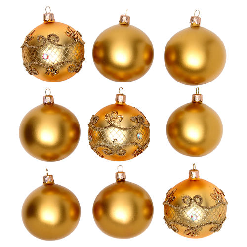 Christmas bauble blown glass 80 mm set of 9 pieces assorted decorations 1