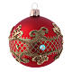 Christmas bauble red glass 80 mm set of 9 pieces assorted decorations s3