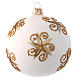 Weihnachtsbaumkugel aus Glas Grundton Weiß Motiv Weihnachtsmann 100 mm s2