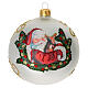 Glass Christmas ball with Father Christmas illustration 100 mm s1