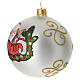 Palla Albero Natale vetro Babbo Natale 100 mm s2