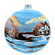 Weihnachtsbaumkugel aus Glas Motiv winterliche Landschaft 150 mm s4