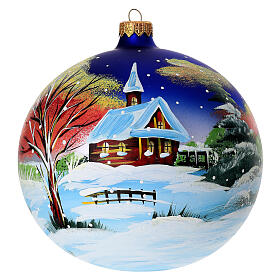 Weihnachtskugel Baumschmuck Winterlandschaft, 150 mm