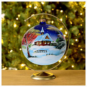 Weihnachtskugel Baumschmuck Winterlandschaft, 150 mm