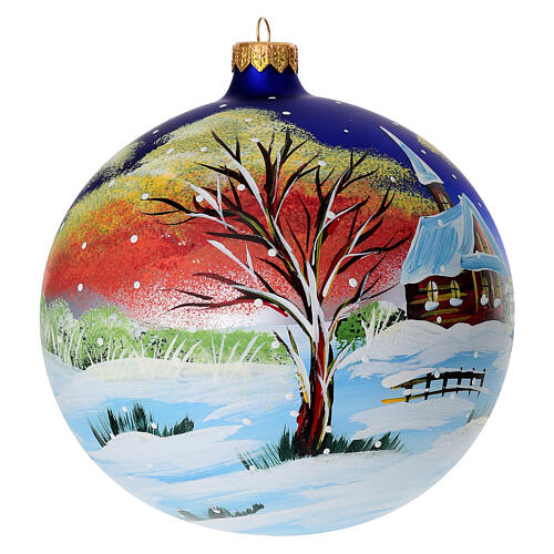 Weihnachtskugel Baumschmuck Winterlandschaft, 150 mm 4