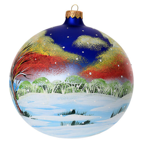 Christmas bauble winter environment at sunset 150 mm 5