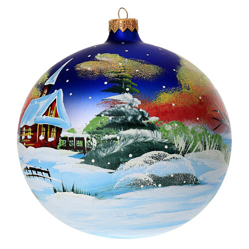 Christmas bauble winter environment at sunset 150 mm 3