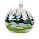 Weihnachtsbaumkugel aus Glas Grundton Weiß Motiv schneebedecktes Dorf 100 mm s5