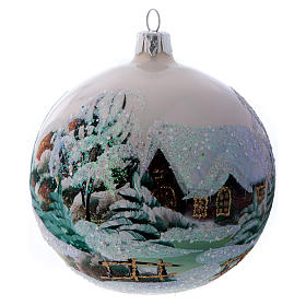 Bolas de Natal: Adorno árvore Natal 100 mm branco e decoupagem