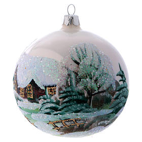 Bolas de Natal: Adorno árvore Natal 100 mm branco e decoupagem