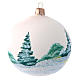 Opaque white painted glass Christmas ball 100 mm s2