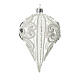 Christmas bauble drop shaped white decoration 150 mm s4