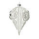 Christmas bauble drop shaped white decoration 150 mm s2