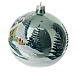 Weihnachtsbaumkugel aus Glas Grundton Himmelblau Motiv schneebedeckte Winterlandschaft 150 mm s8