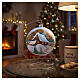 Glass Christmas ball with mountain chalet illustration 150 mm s2