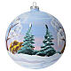 Boule Noël verre chalet de montagne 150 mm s5