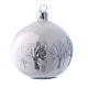 Christmas balls in glass white and silver 80 mm 9 pieces set s4
