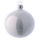 Christmas balls in glass white and silver 80 mm 9 pieces set s5