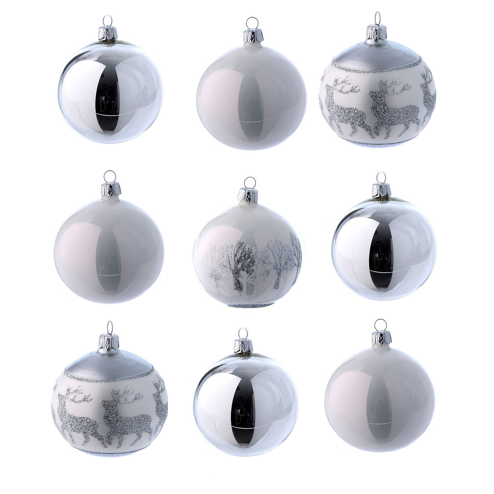 silver glass christmas balls