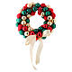 Christmas garland of glass balls red gold and green 30 cm s1