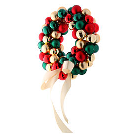 Christmas garland of glass balls red gold and green 30 cm