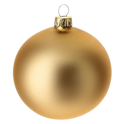 Christmas baubles in shiny and opaque glass, 3 colours 80 mm set of 9 pieces 3
