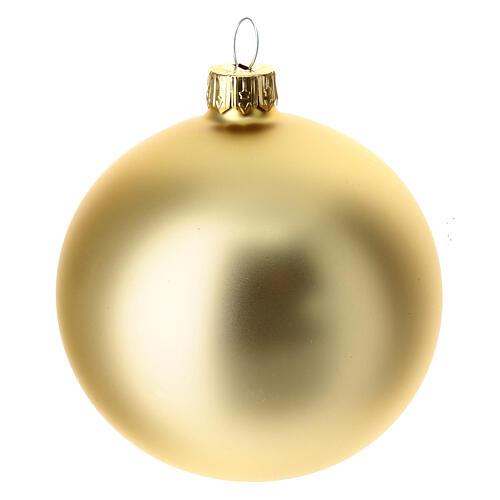 Christmas baubles in shiny and opaque glass, 3 colours 80 mm set of 9 pieces 6
