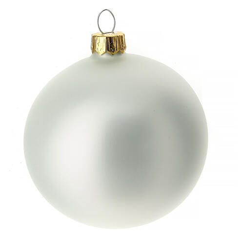 Christmas baubles in shiny and opaque glass, 3 colours 80 mm set of 9 pieces 8