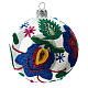 Multicoloured glass Christmas ball with white base 100 mm s3