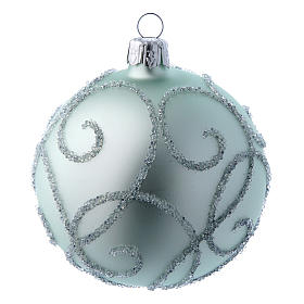 Box with 9 Christmas balls sized 80 mm sea green