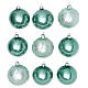 Bolas de Navidad vidrio caja 9 piezas verde agua 80 mm s1