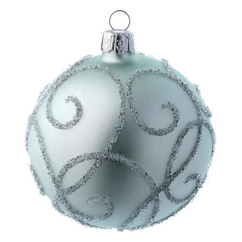 Box with 9 Christmas balls sized 80 mm sea green 2